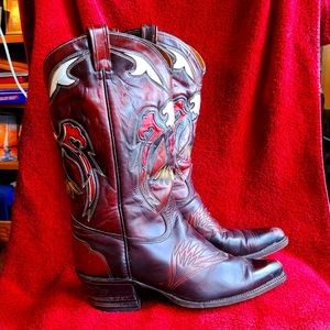 Texas USA Vintage Cowboy Eagle Boots. 12 D